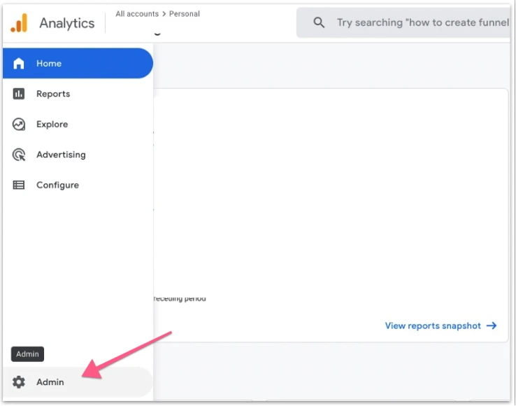 Panel de control de Google Analytics.