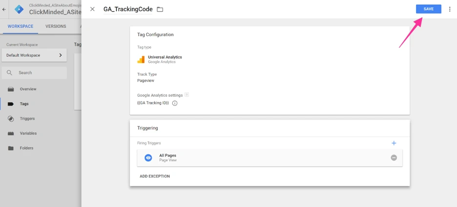Guardar Google Tag Manager